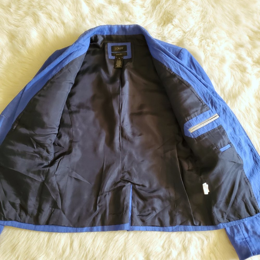 J. Crew Blue Herringbone Schoolboy Blazer Size 2 - Picture 10 of 16